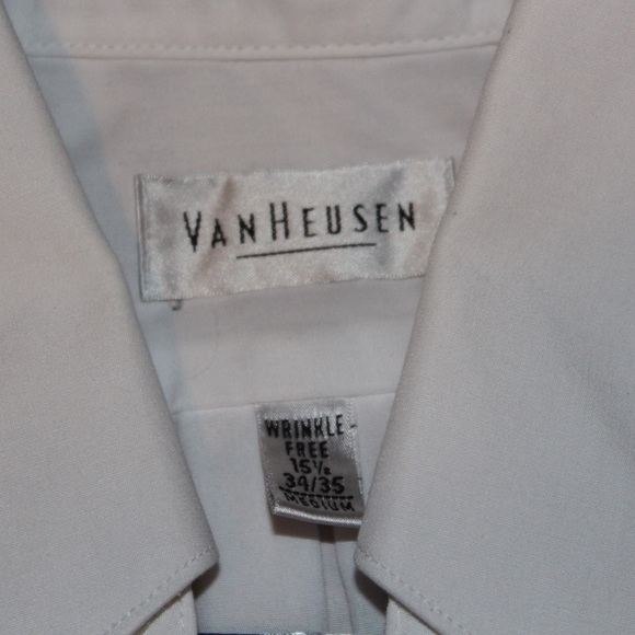 White Van Heusen Men Dress Shirt N15.5 A34/35 - Picture 3 of 3